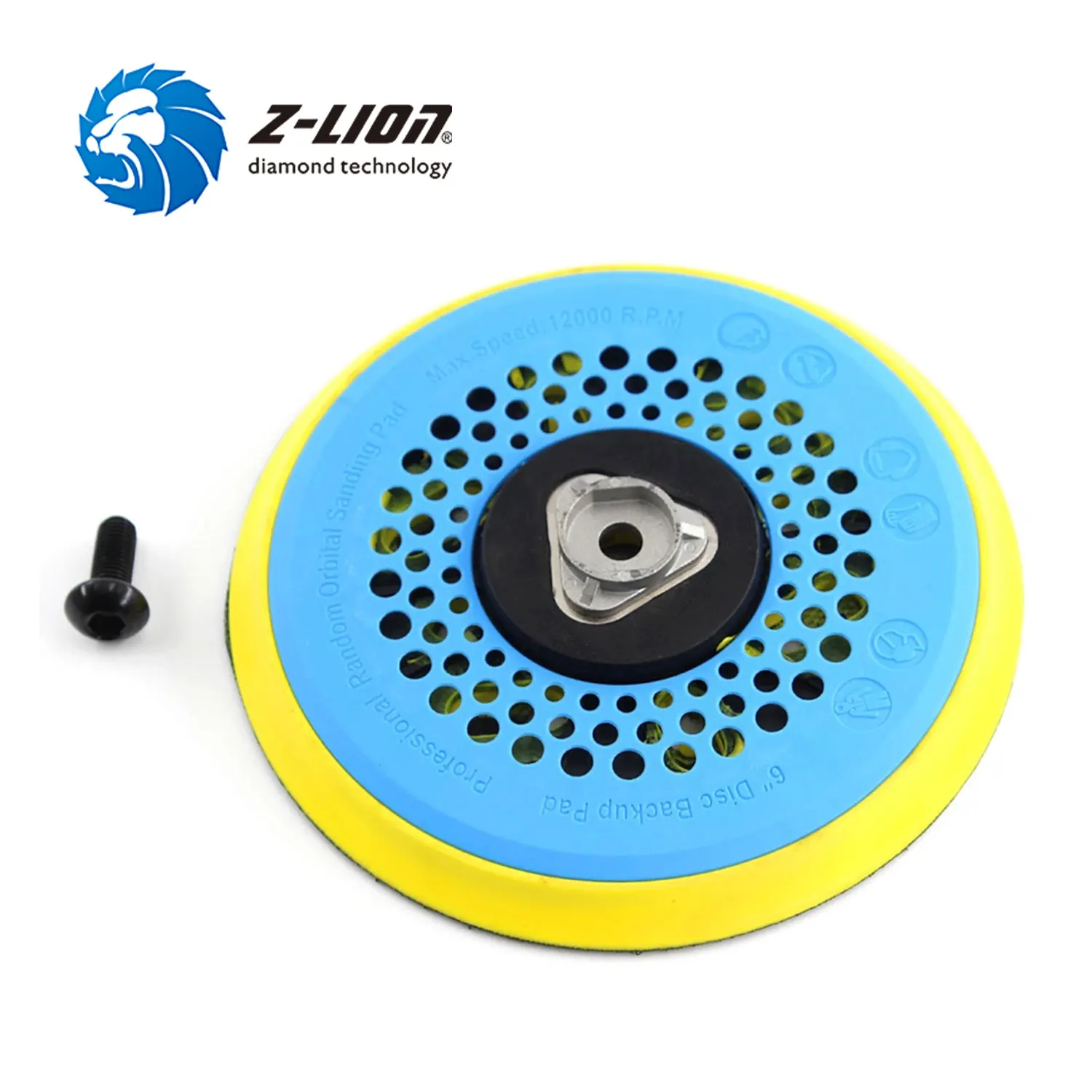 Z-LION 1PC 6&quot Disc Backup Pad With Removable 5/16&quot*24 Thread Random Orbit Sanding Backer Plate For Woodworking Polishing |