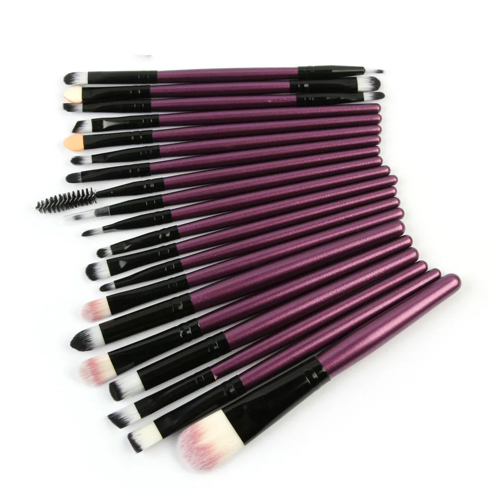 

20Pcs Professional Wood Handle Makeup Brushes Set Powder Foundation Eyeshadow Make Up Brushes Cosmetics Soft Synthetic Hair