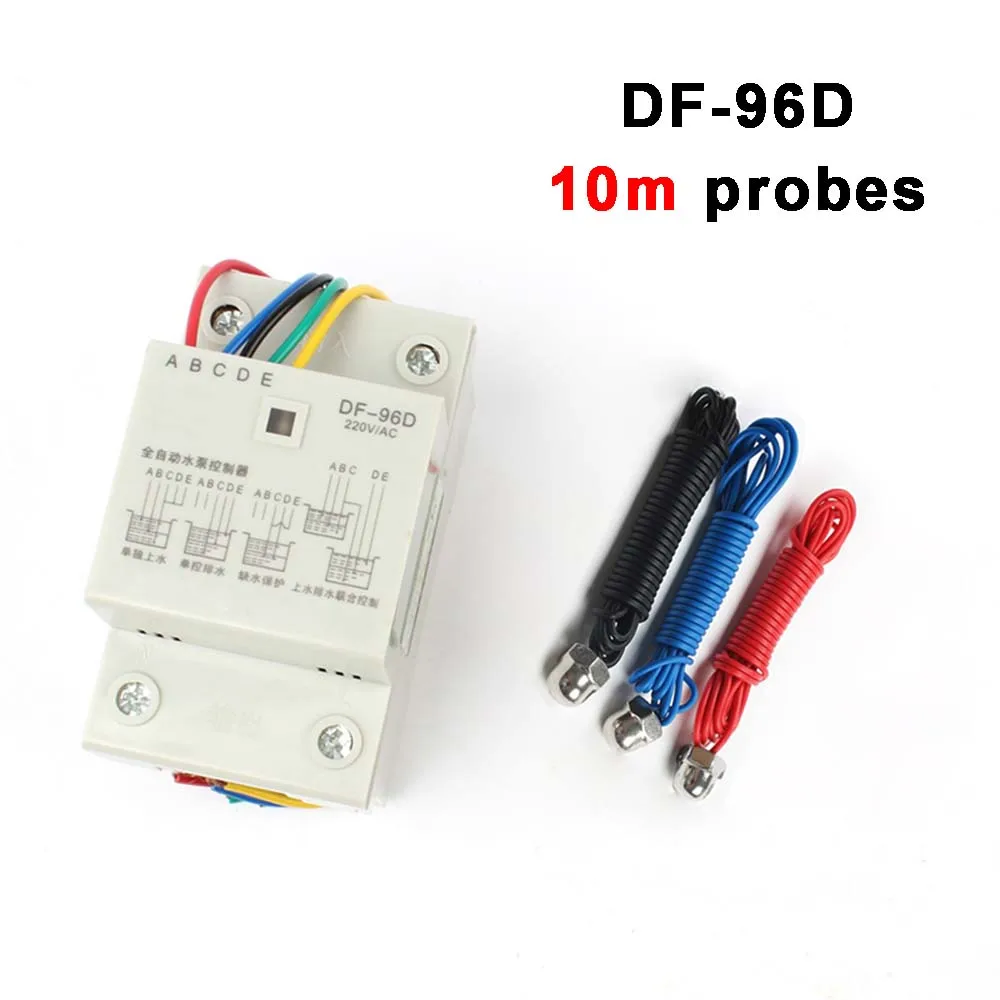 DF96D 3 probes-10m DF-96D, DF96D, автоматический регулятор уровня воды, Лер, насос, контроль, цистерна, автоматический переключатель жидкости, 220 В, din-рейка, контроль уровня воды - Цвет: DF96D 3 probes-10m