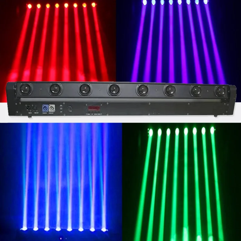 Светодиодный Acht луч Laserlicht Roterende Scannen Kleurrijke полосы света Прозрачный Dj диско