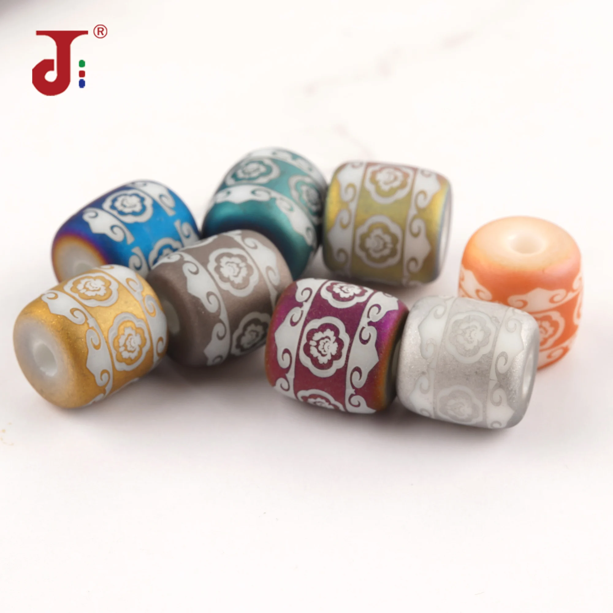 

10pcs 12mm Frosted Electroplated Beads With Cylindrical Loose Ceramic Ball For DIY Jewelry Necklace Accessories Bracelet Beaded