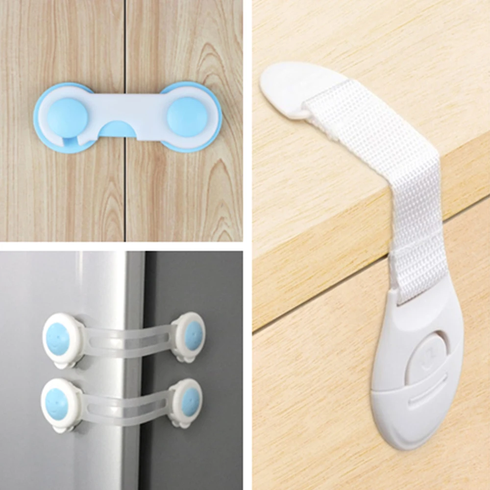 Cerradura de gabinete de seguridad para ni&ntilde;os, Protector de seguridad a prueba de beb&eacute;s, cerradura de pl&aacute;stico para puerta de caj&oacute;n, armario, cuidado del beb&eacute;, 10 Uds.-0