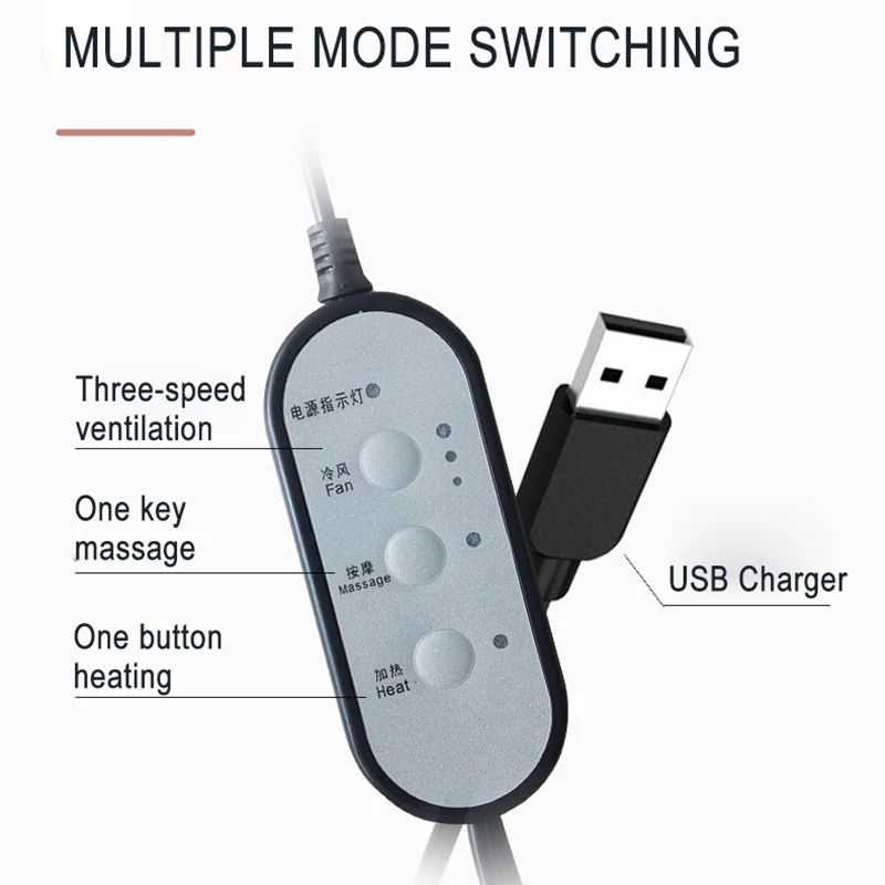 

Car Electric Massage Pillow USB Charging Headrest Neck Pillow Antifreeze Memory Foam Seat Support Cushion Cover Auto Accessories