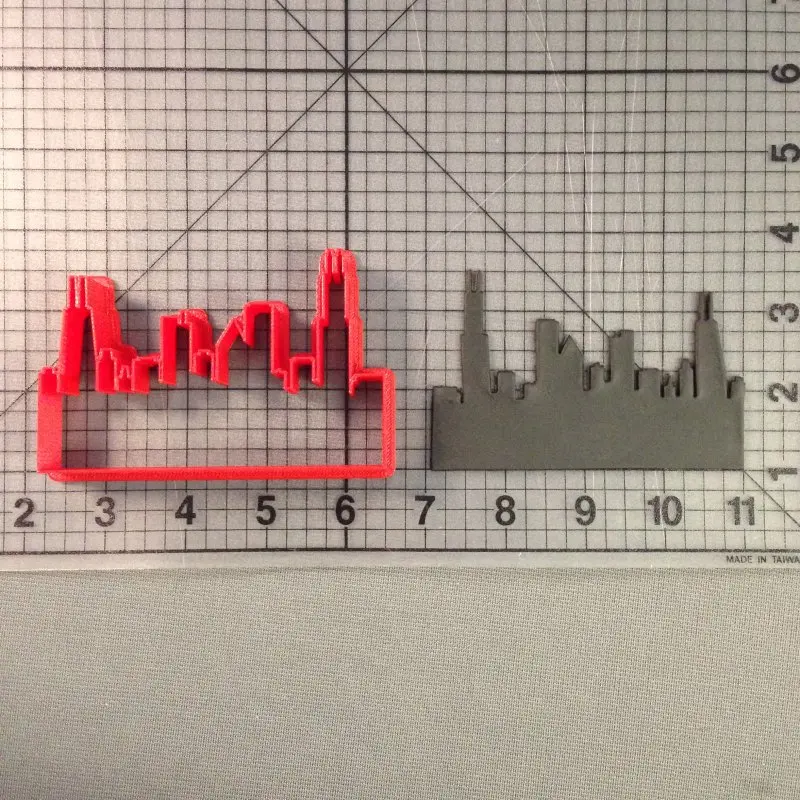 Набор пластиковых насадок для печенья из пла с 3D принтом Chicago skyline | Дом и сад