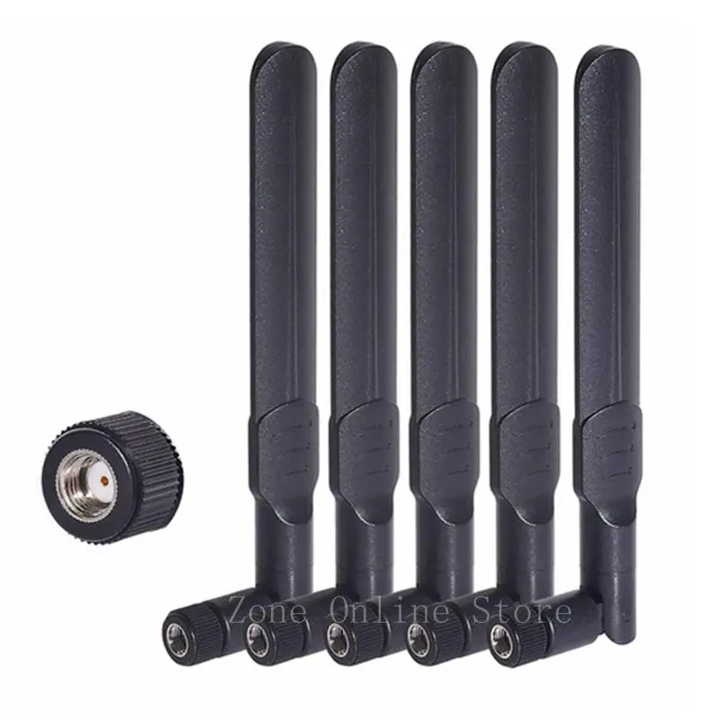 5pcs 2.4GHz 5GHz 5.8GHz 8dBi Female Antenna for WiFi Router Wireless Network Card USB Adapter Security IP Camera Video Monitor