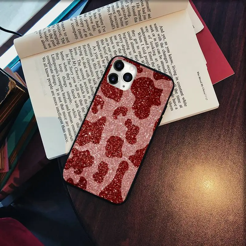 

Cow pattern bling luxury Phone Case for iPhone 11 12 pro XS MAX 8 7 6 6S Plus X 5S SE 2020 XR Soft silicone