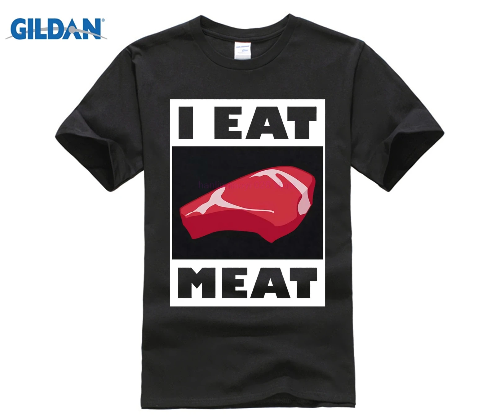 Футболка из 100% хлопка с круглым вырезом и принтом футболка надписью I Eat Meat