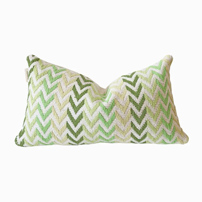 

DUNXDECO Cushion Cover Decorative Pillow Case Modern Fresh Geometric Wave Handmade Cotton Weaving Sofa Chair Bedding Coussin