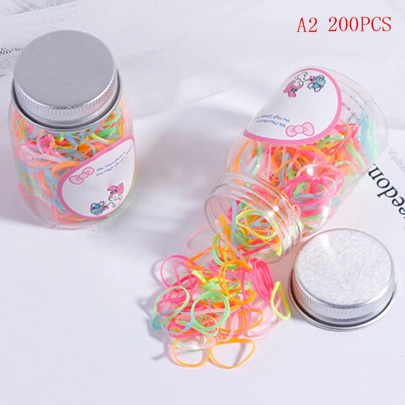

100/200 Pcs Girls Ponytail Holder Hair Accessories Disposable Elastic Bands Children Colorful Hair Bands Ropes Headwear