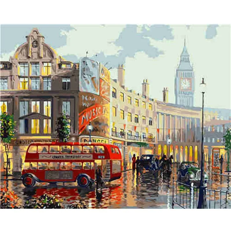 DIY квадратная Современная Картина на холсте картина по номерам маслом ручной