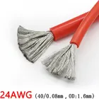 Кабель для электронисветодиодный светодиодной лампы, 1 м, 24awg, силиконовая резина, медный провод, супер мягкий, гибкий, высокотемпературный, изолированный, проводной