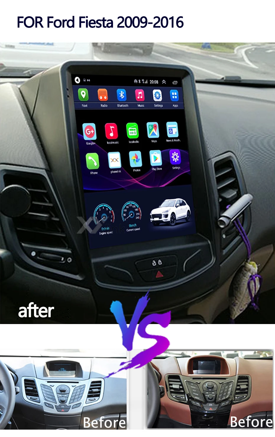 DVD-плеер с экраном 9 7 "в стиле Tesla Android 10 0 GPS-навигатор для Ford FIESTA 2009-2016