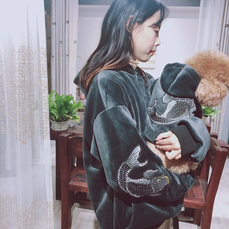 Теплая зимняя одежда для собак модная толстовка с капюшоном щенков наряд