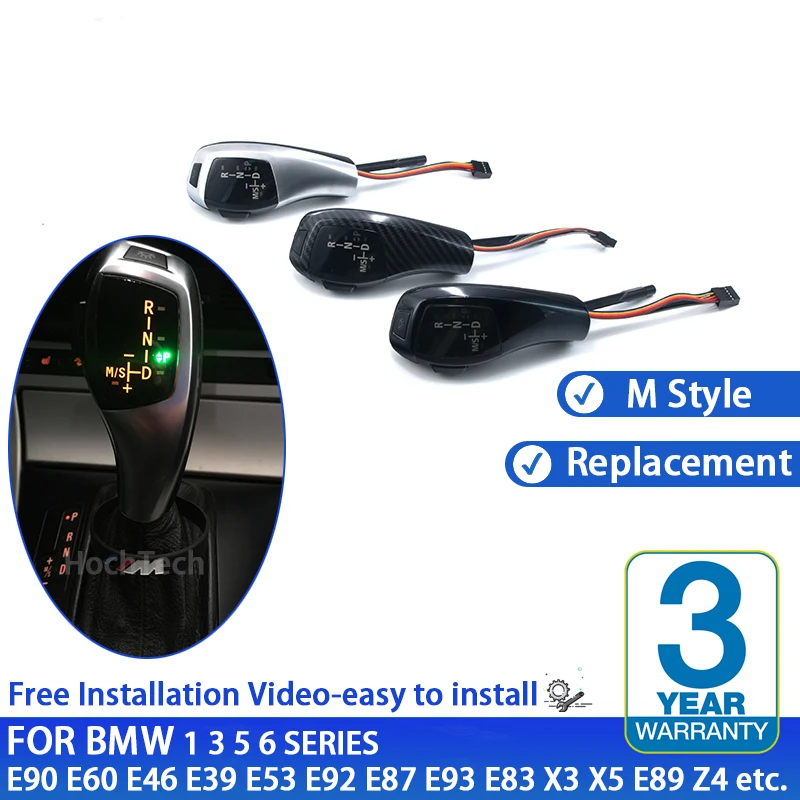 

2023 для BMW 1 3 5 6 серии E90 E60 E46 2D 4D E39 E53 E92 E87 E93 E83 X3 E89 светодиодная ручка переключения передач автоматический рычаг переключения передач