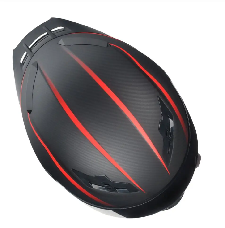 Мотоциклетный шлем полнолицевой из углеродного волокна в горошек для езды по