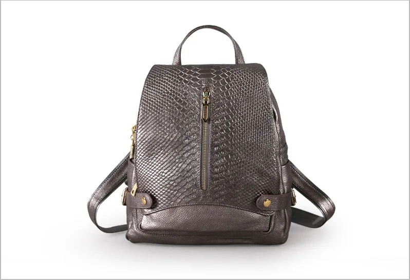 

High Quality New Fashion Genuine Leather Women's Backpack Female Travel Backpack