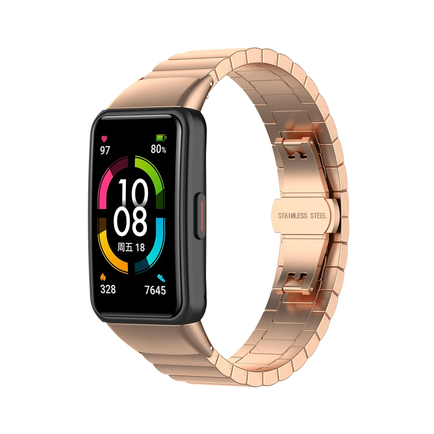 

10 дюймов, металлический браслет из нержавеющей стали для Huawei band 6,Honor band 6, металлический сменный ремешок для Huawei band 6,Honor band 6