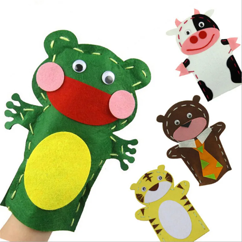 

1PC DIY Handmade Cartoon Animals Nonwoven Fabric Glove Kids Finger Education Learning Craft Toys Fun Funny Gadgets Children Toys