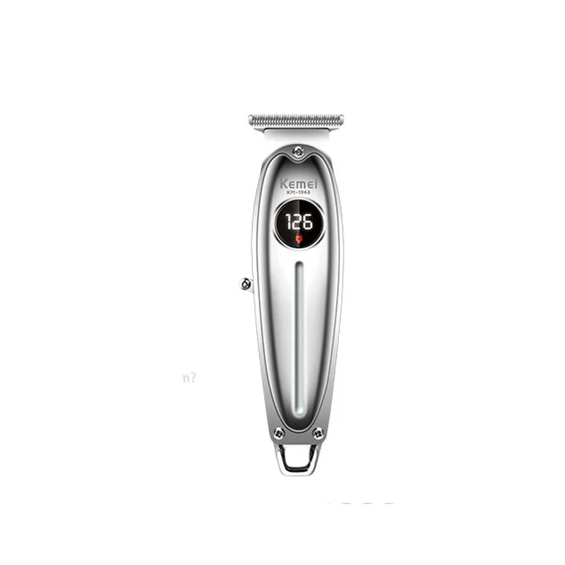 

kemei hair trimmer KM-1948 USB rechargeable hair clipper haircut machine oil head clipper carving hair line white pushing LCD