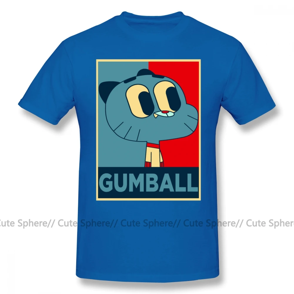 Gumball удивительный мир футболка удивительный мир Gumball 15 футболка с гамболом печатная мужская пляжная хлопковая Футболка 6xl - Цвет: Blue