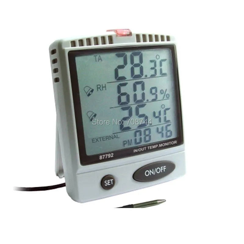 Цифровой измеритель температуры и влажности AZ87792 с щупом для наружного