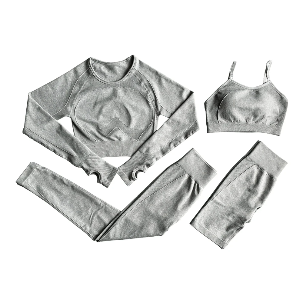 

2/4 Piece Yoga Sets Fitness Sports Set Women Breathable Push Up Padded Sexy Sports Bra Long Tops Shorts Pants Workout Clothes