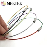 meetee 2050pcs 15cm color stainless steel o ring key buckle traveler keychain tag hang buckles diy pendant hook accessories
