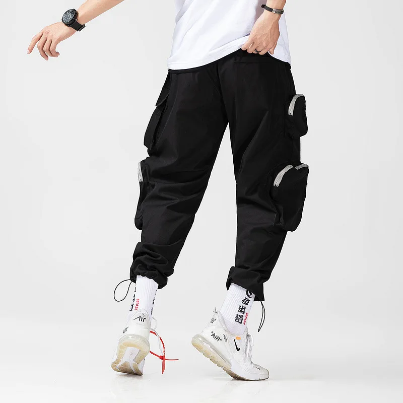 

2020 Hip Hip Cargo Pants Big Pocket Joggers Harem Pant Men Streetwear Punk Hip Hop Casual Trousers Male Dancing Pant Gray WO188