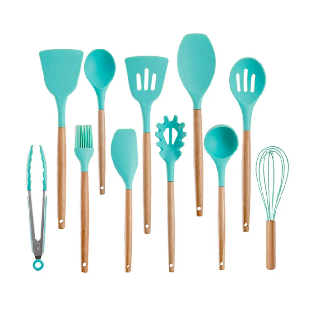 

9PCS SET Silicone Kitchen Tools Spatula Turner brush egg beater Cooking Utensils kitchen utensils set