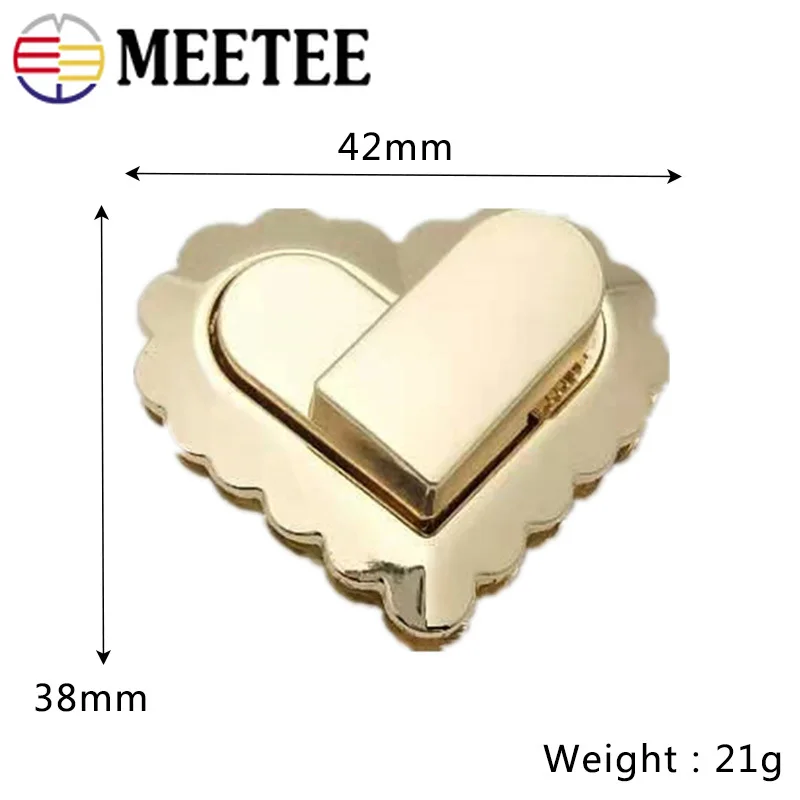 Meetee 5/10 шт 38x42мм металлический замок из сплава застежка в форме сердца