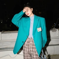 women blazer jacket 2022 spring vintage casual oversized coat outerwear korean fashion long sleeve tops
