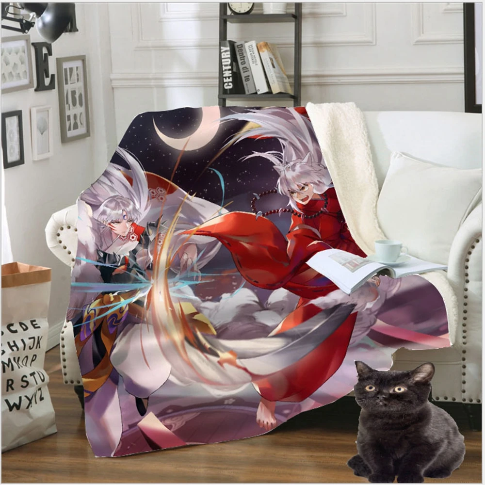 

Inuyasha Higurashi Kagome Adventure TV Anime Series Blanket Flannel Spring Autumn Magic Warm Throws For Bedding Sofa Bed Cover