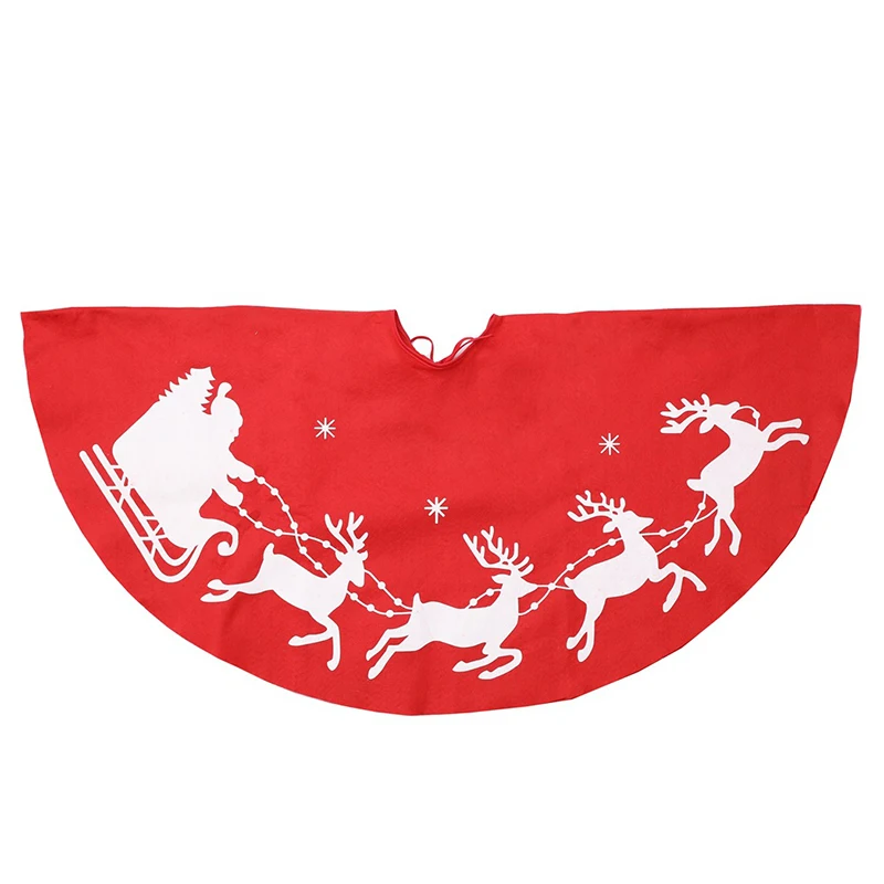 Чехол с рождественской елкой юбка принтом в виде оленя украшение круглый красный