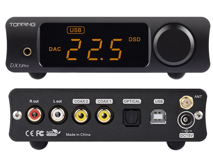 Новейшая версия LDAC TOPPING DX3 Pro 2*AK4493 TPA6120A2 DSD512 32bit/768kHz Hifi USB Bluetooth 5.0 DAC наушниковый усилитель.