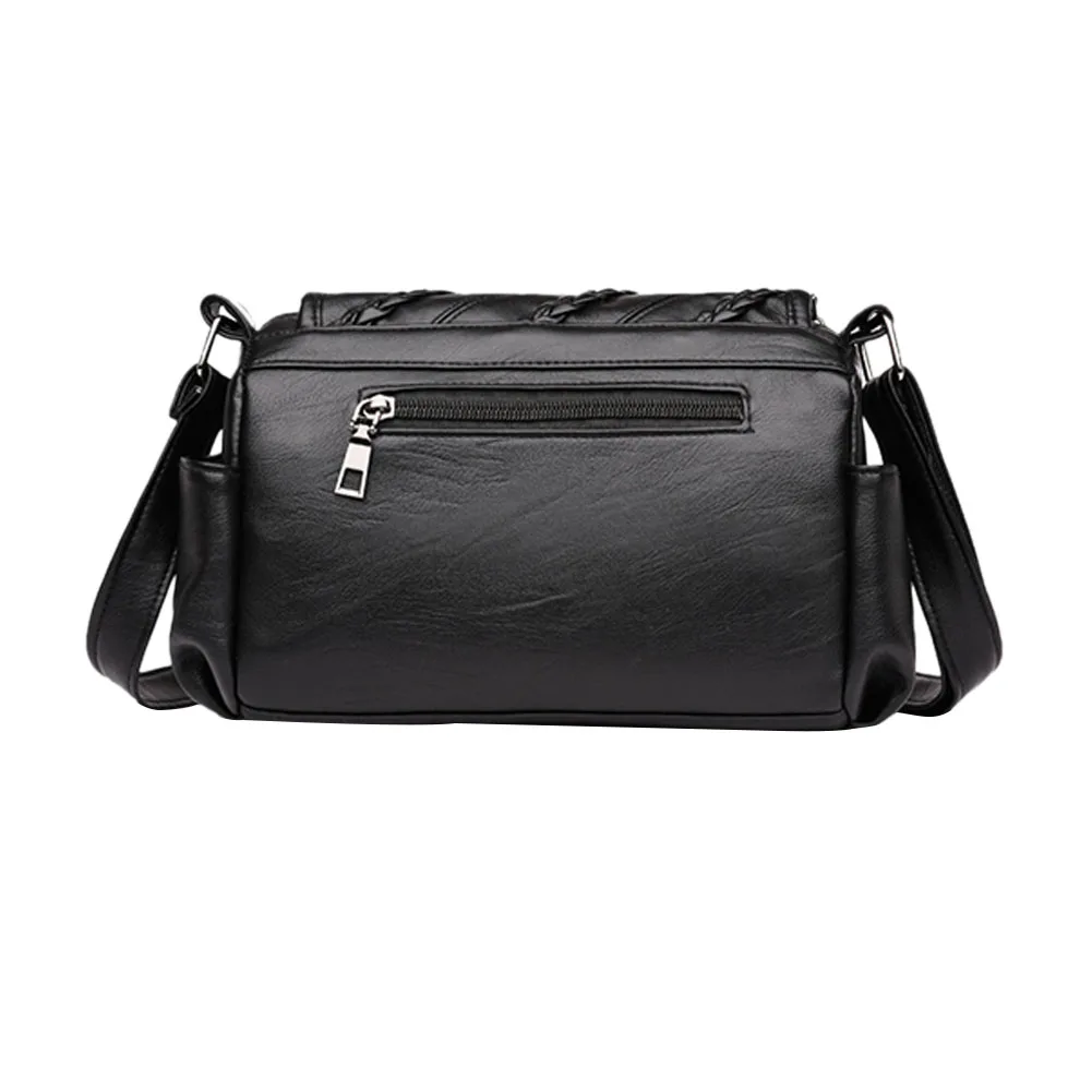 

Women Shoulder Bag Solid Color Casual Style Bags Adjustable Strap Large Capacity Crossbody Simple Black Messenger Bag