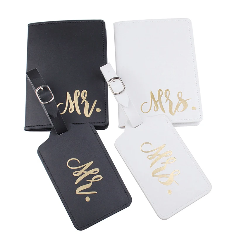 

Mr mrs Luggage Tag Passport Covers wallet Honeymoon travel Just Married Wedding engagement Anniversary bridal shower favor gift
