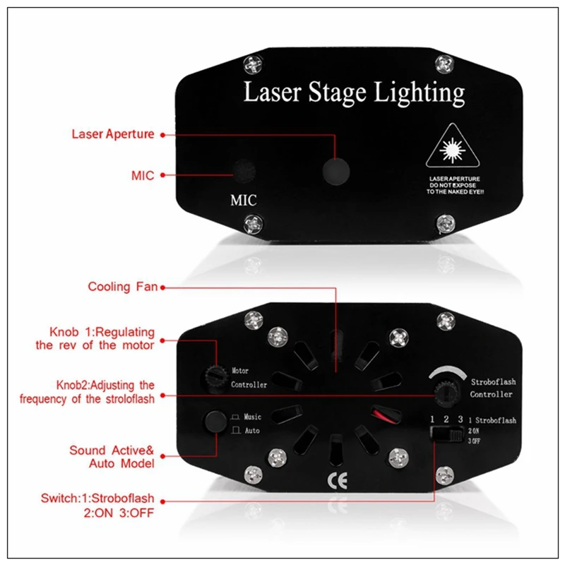 Высокое качество черный мини-лазер указка прожекторы DJ дискотека Лазерное