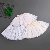 fashion cute mesh tutu girls skirt summer children flower dot plaid skirts kids layered soft mini skirt for girls party clothes