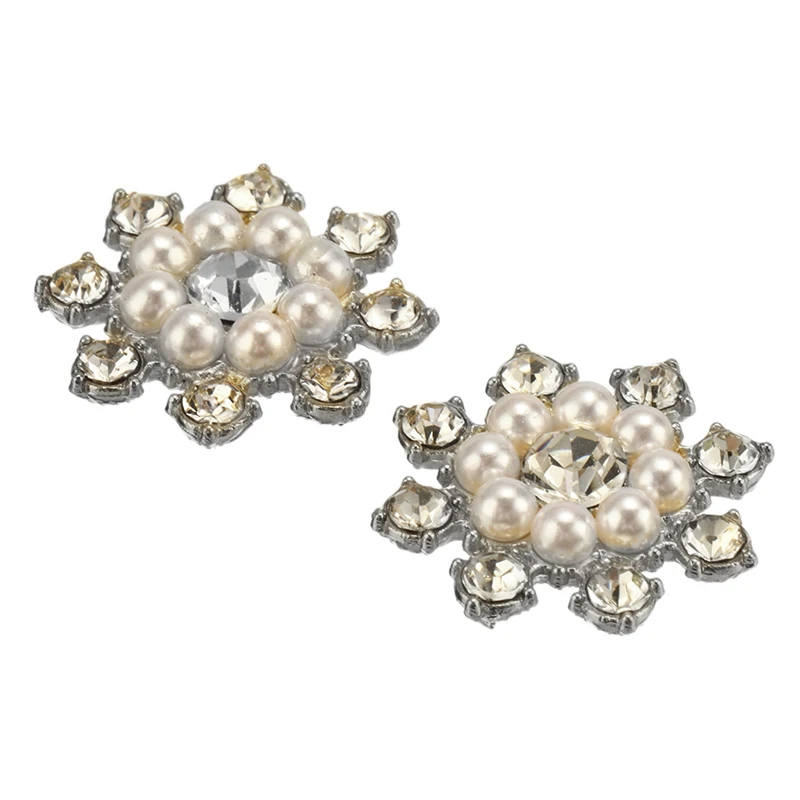 10 шт./компл. 24 мм стразы из сплава с жемчугом Свадебные украшения на подставке