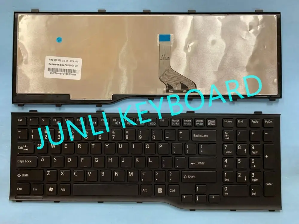 JUNLI KEYBOARD FOR Fujitsu Lifebook AH532 A532 N532 NH532 US BLACK WITH FRAME | Replacement Keyboards