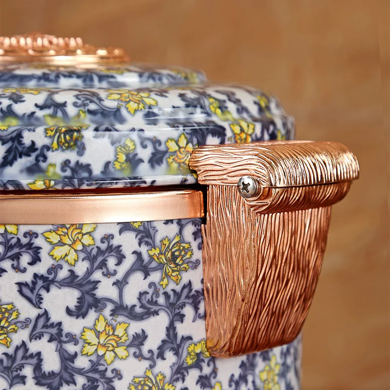 Сине-белые фарфоровые мусорные банки в китайском стиле 6 л/10 л кухонные и офисные