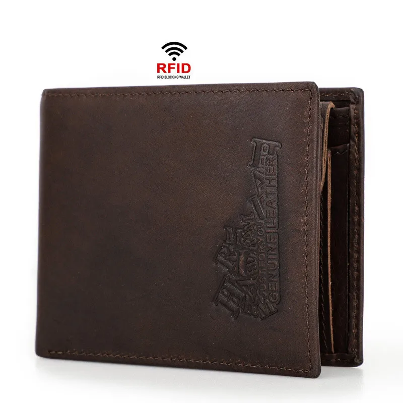 Мужские кошельки маленькие тонкий кошелек с монетницей на молнии из бычьей кожи