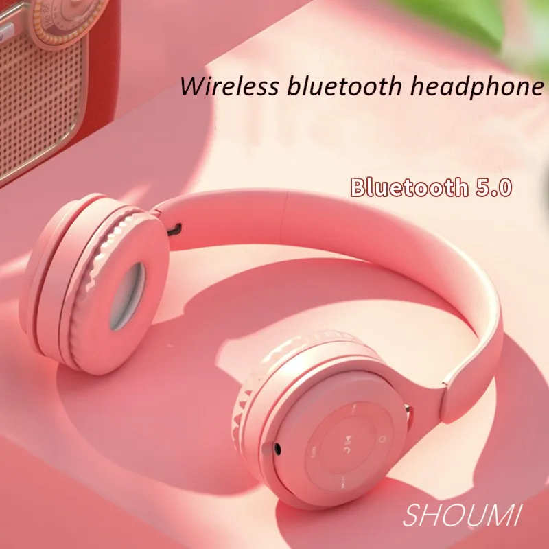 Fones de Ouvido sem Fio Macaron com Microfone para Crianças Novos Capacete Bluetooth Fone Esportes Baixo Estéreo Meninas Música Presente 08 2021