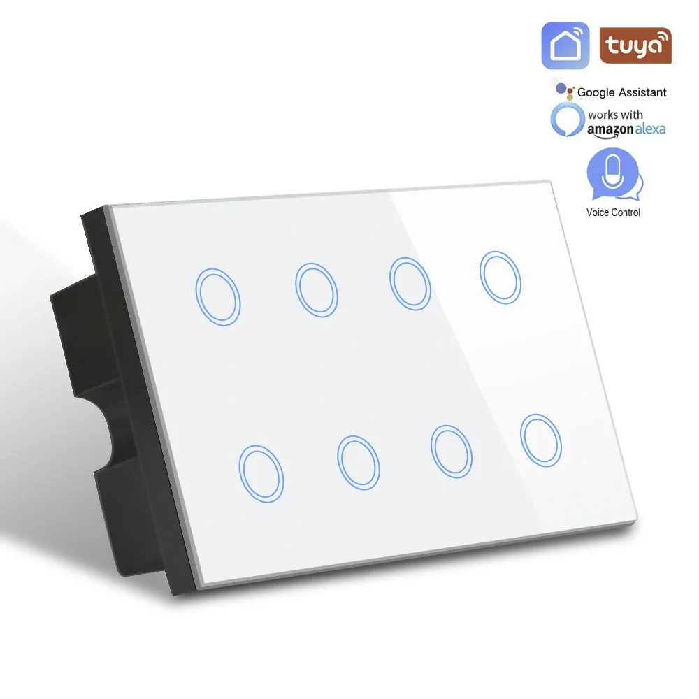 Переключатель Wi-Fi Tuya Smart Life 110-240 В 8 клавиш 600 Вт совместимый с Alexa Google | Обустройство