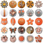 6 шт.лот, жёлтые и оранжевые ювелирные изделия, цветы со стразами, 18 мм, кнопки, ювелирные изделия, подходят для кожаных браслетов с кнопками 18 мм