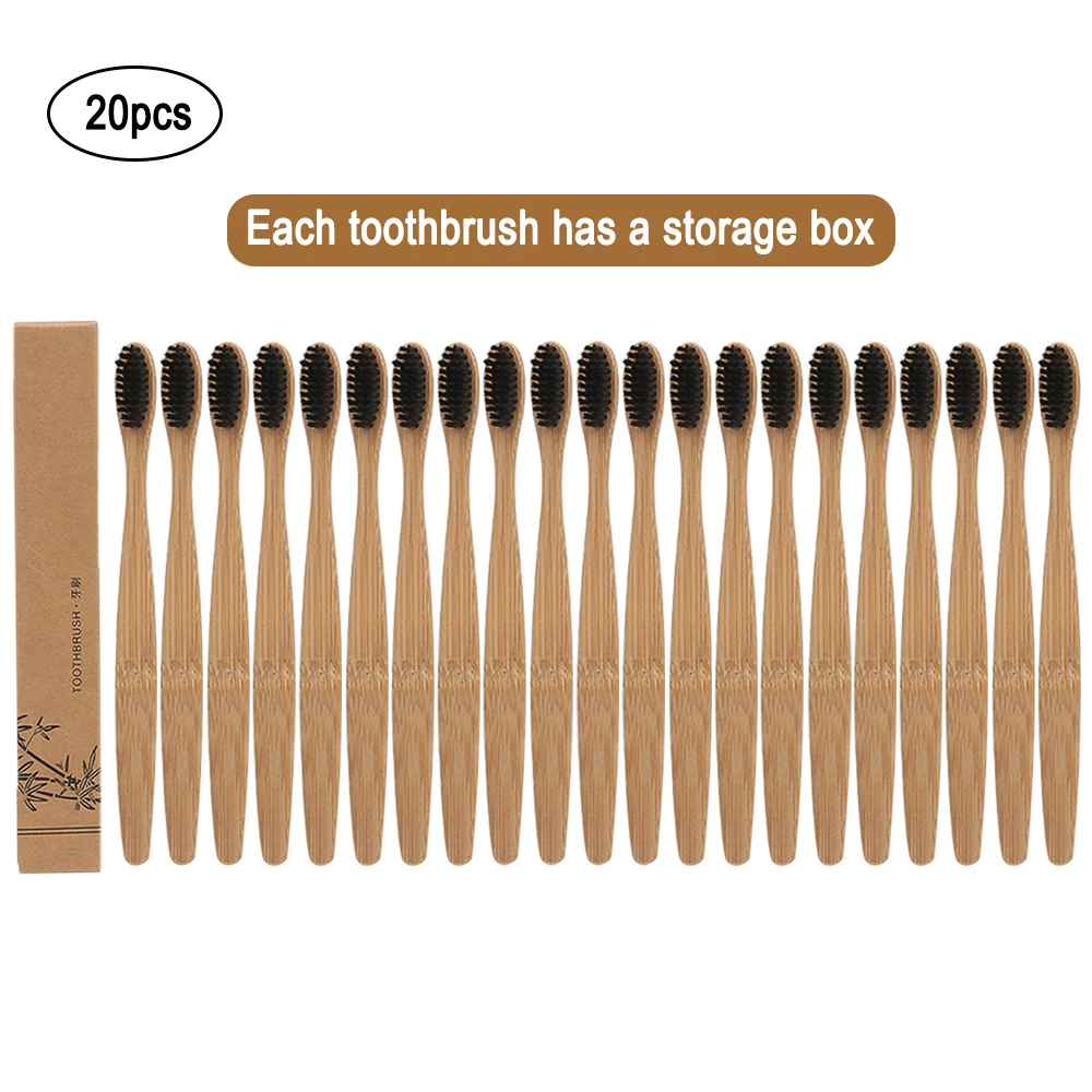 20 шт. зубная щётка из натурального бамбука|Зубные щетки| |
