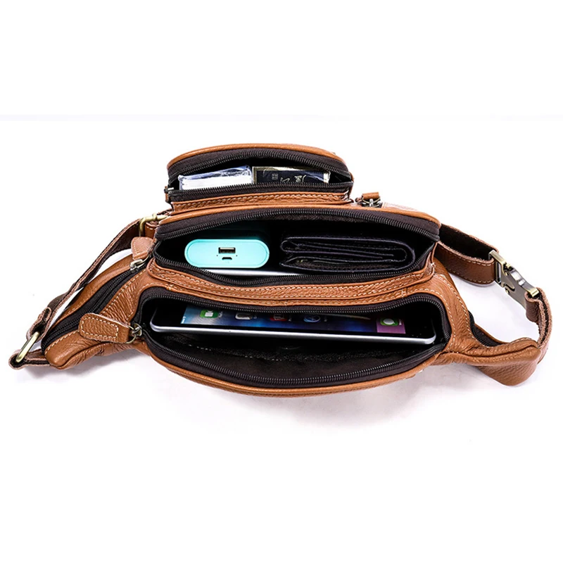 Поясная Сумка MAHEU из 100% натуральной кожи для мужчин и женщин Спортивная поясная