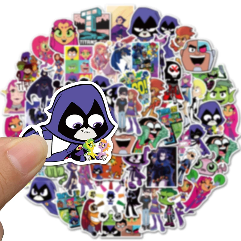 

10/30/50/100Pcs Teen Titans Go! Stickers Cool Anime Sticker Laptop Pvc Waterproof Cartoon Graffiti Decals Kids Classic Toys Gift