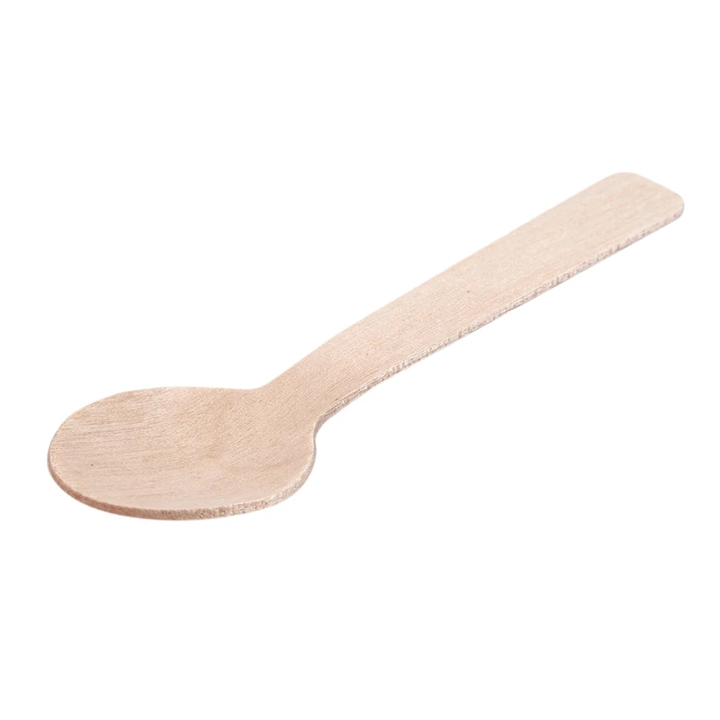 100 шт одноразовая деревянная ложка мини для мороженого Западная десертная