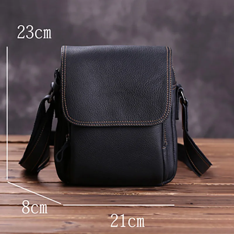 

AETOO Head leather male bag, one-shoulder slant bag, casual small bag, leather hand-made vertical fashion bag